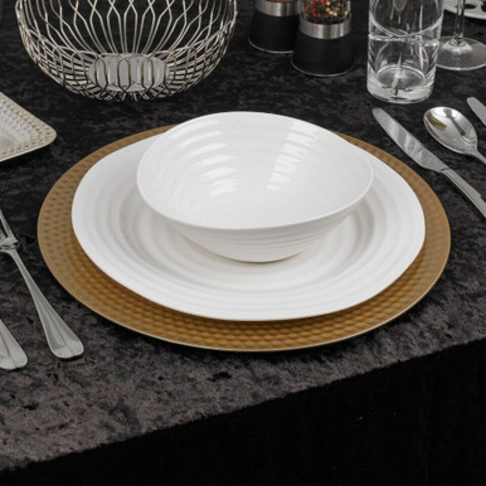image 1 of Geo Matt Charger Plates | Gold | Gold & Set of 12 | 12