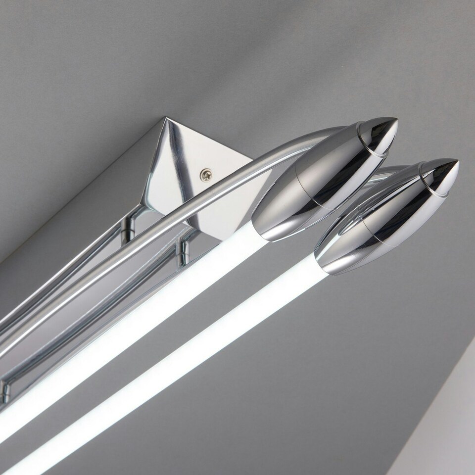 image 1 of Harper LED Linear Batten Polished Chrome Cool White Light, 1664 Lumens