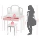 image 2 of COSTWAY Princess Makeup Dressing Table Kids Vanity Set White