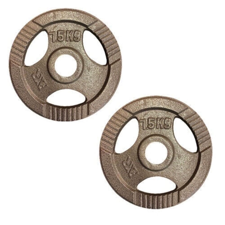 Olympic 2" Tri-Grip Cast Iron Weight Plates - 2 x 7.5kg