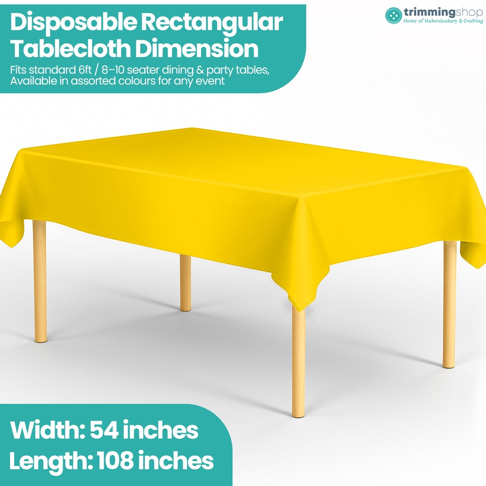 image 1 of Disposable Plastic Table Cover, Table Liner - 54" x 108"