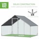 image 5 of PawHut Walk In Chicken Run Large Galvanized Chicken Coop w/ Cover 3 x 2 x 2m