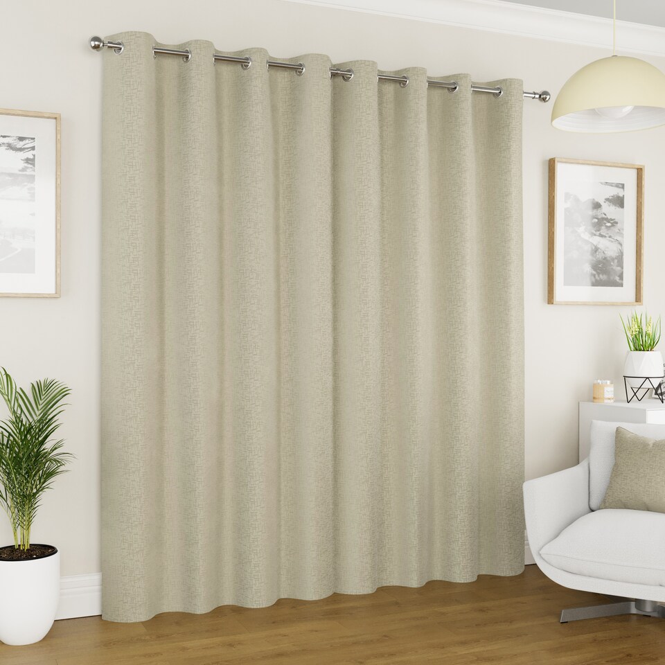 image 1 of Enhanced Living Vogue Cream 66 x 54 inch (168x137cm) Eyelet Thermal Noise reducing Dim Out Curtains (PAIR)
