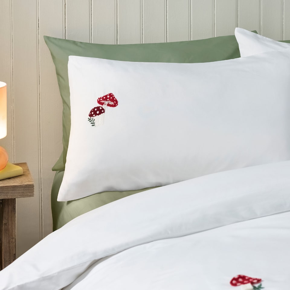 image 1 of Catherine Lansfield Woodland Crochet Embroidered Duvet Cover Set