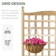 image 4 of Outsunny Raised Garden Bed with Trellis Garden Planters Indoor Outdoor Natural