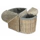 image 2 of Set of 2 Antique Wash Corner Linen Basket with Grey Sage Lining | Grey | Grey