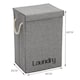 image 5 of Living and Home Laundry Hamper Clothes Storage with Lid & Handles- Grey