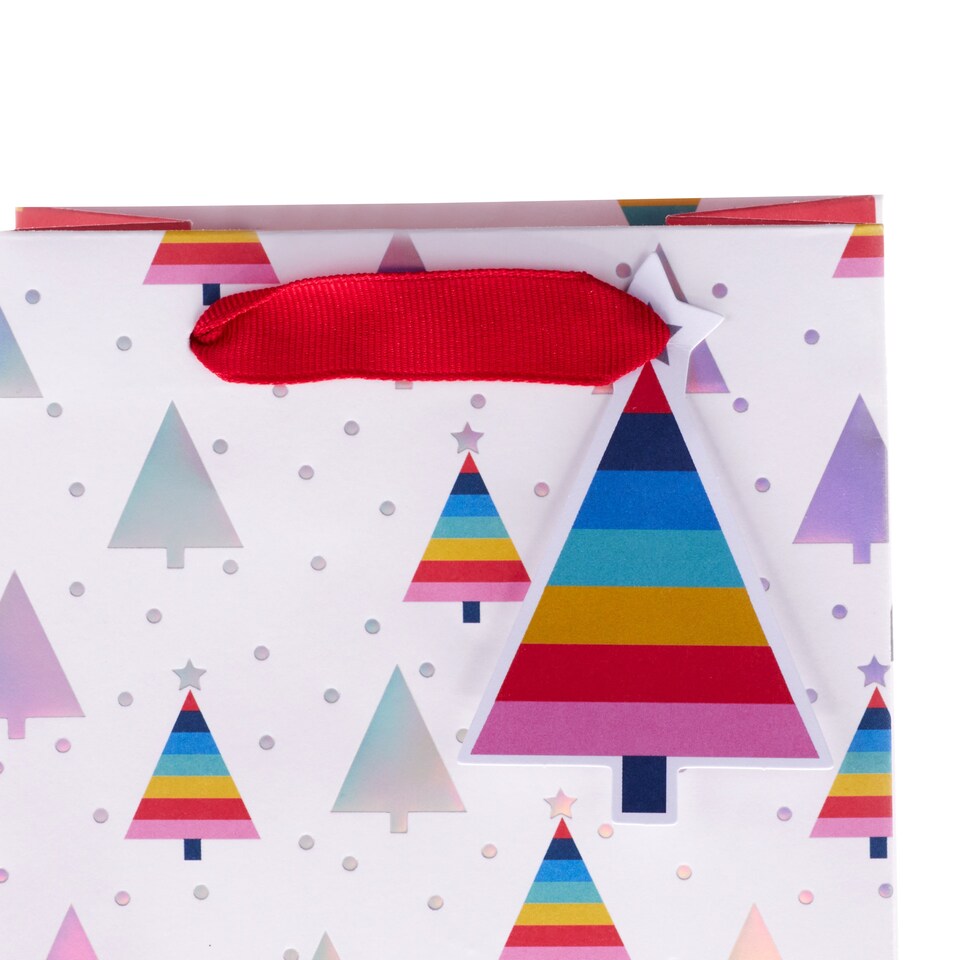 image 1 of Hallmark Pack Of 3 Christmas Bottle Bags - Rainbow Tree Design
