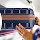 image 2 of Flight Knight Suitcase Set, Large Suitcase, Extra Large Suitcase, Cabin Suitcase 55x40x20cm - 60+ Airlines Approved - EasyJet, Jet2, Ryanair Priority Carry On Blue | Navy/Tan | Large