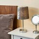 image 3 of ValueLights Modern Polished Chrome Table Lamp With Silver Grey Velvet Shade