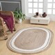 image 3 of KHIDAKEE Oval Rug Braided with Ivory Border - Jute - L90 x W150 - Natural Brown