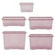 image 1 of Wham Crystal 5 x Multisize Stackable Plastic Storage Boxes with Lids Tint Dusky Orchid Pink