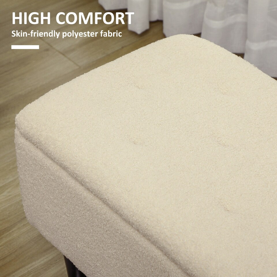image 1 of HOMCOM 15" Ottoman Storage Box with 47L Storage Capacity, Cream White