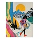 image 3 of Fun Bright Sun Mountains Abstract Girls Bedroom Hike Black Framed Wall Art Print A4
