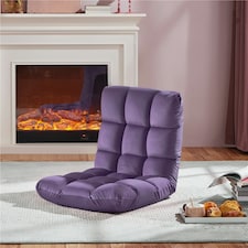 Yaheetech Lazy Sleeper Recliner with 14 Adjustable Positions and Backrest Purple