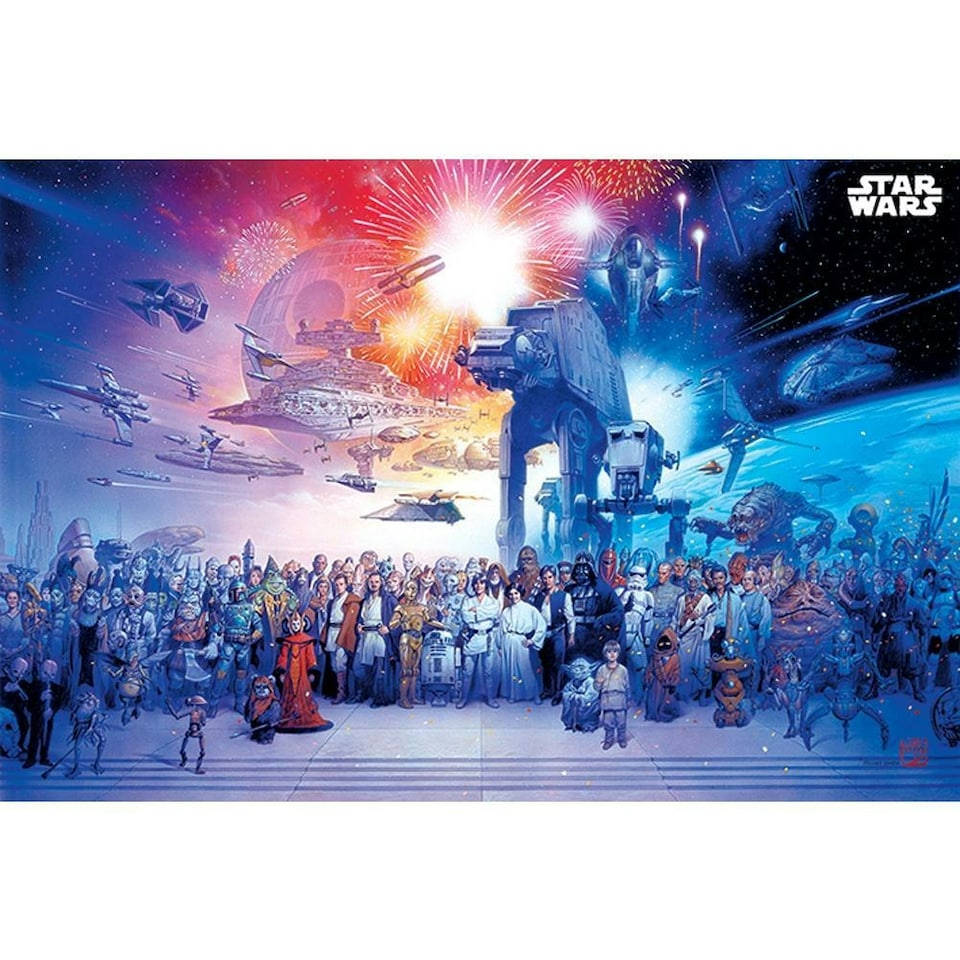 Star Wars Universe Poster - Blue/Red - One Size One Size