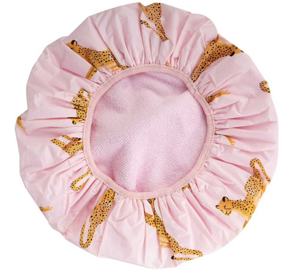 image 1 of Brushworks Reversible Shower Cap - Leopard Pattern