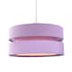 image 2 of Contemporary Quality Lilac Linen Fabric Triple Tier Ceiling Pendant Light Shade | Purple