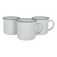 image 1 of Argon Tableware White Enamel Espresso Cups - 130ml - Grey - Pack of 6 Grey