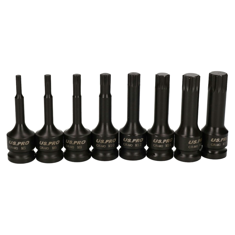 image 1 of Spline Socket set Triple Square 1/2" Drive M5 - M18 8pc Deep Impact AT831