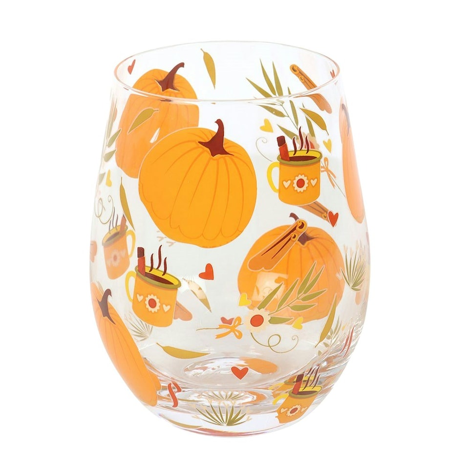 image 1 of Something Different Autumn Days Print Stemless Glass - Transparent/Orange - One Size