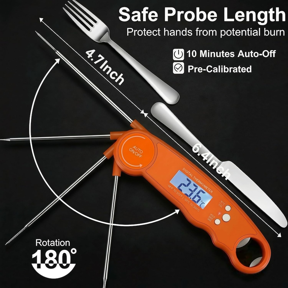 image 1 of Alivio Digital Meat Thermometer Fast Accurate Instant Read for Cooking and BBQ (Pack of 3Pc)