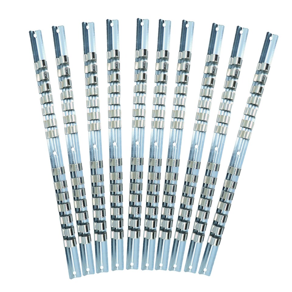 image 1 of 1/2" Drive Socket Rail Storage Holder Organiser Clips For 140 Sockets 10 Rails