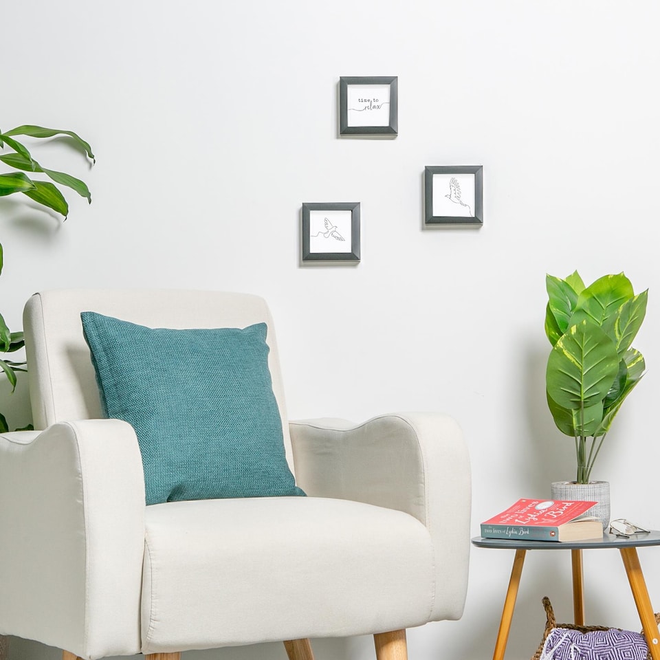 image 1 of Nicola Spring 4 x 4" Photo Frame - Black - 3D Photo Frame Picture Frame Box Portrait Display Case (12.5 x 12.5cm)