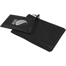 Lucas RPET Sports Towel - Solid Black - 140cm x 70cm Black