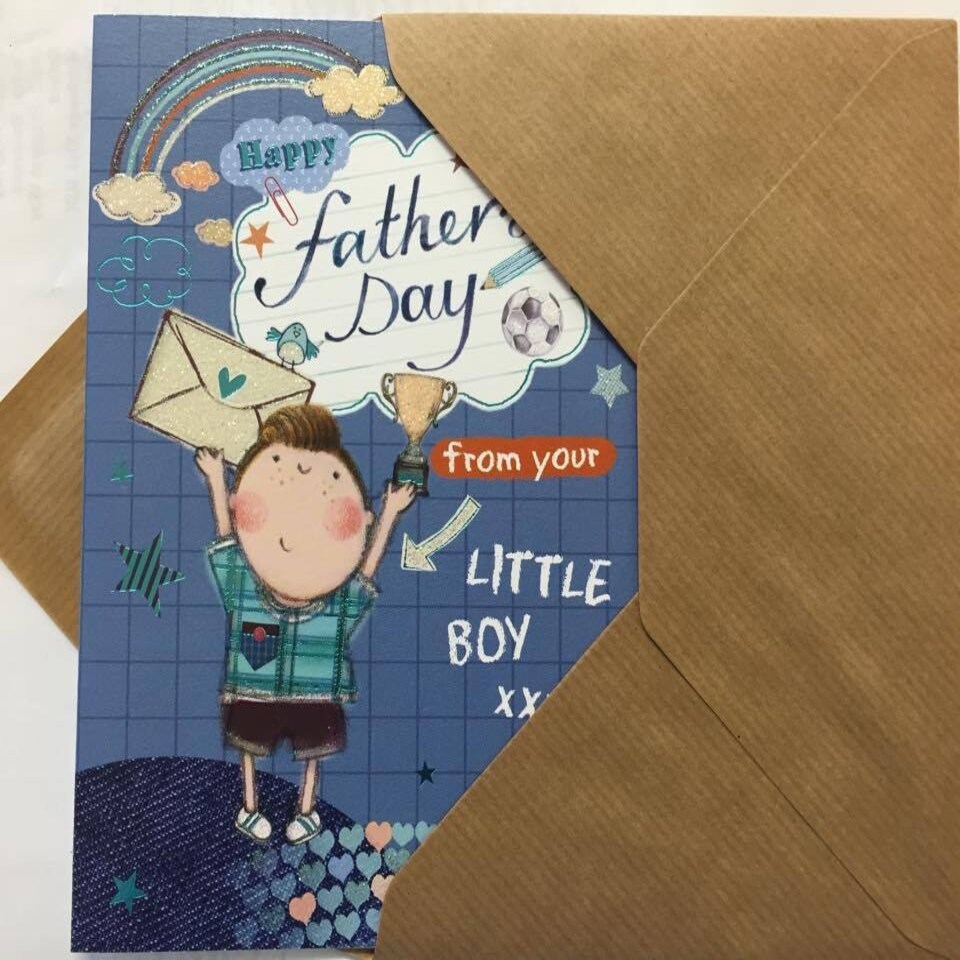 image 1 of HAPPY father`s Day from your LITTLE BOY (Son) xxx... Cute Greeting Card