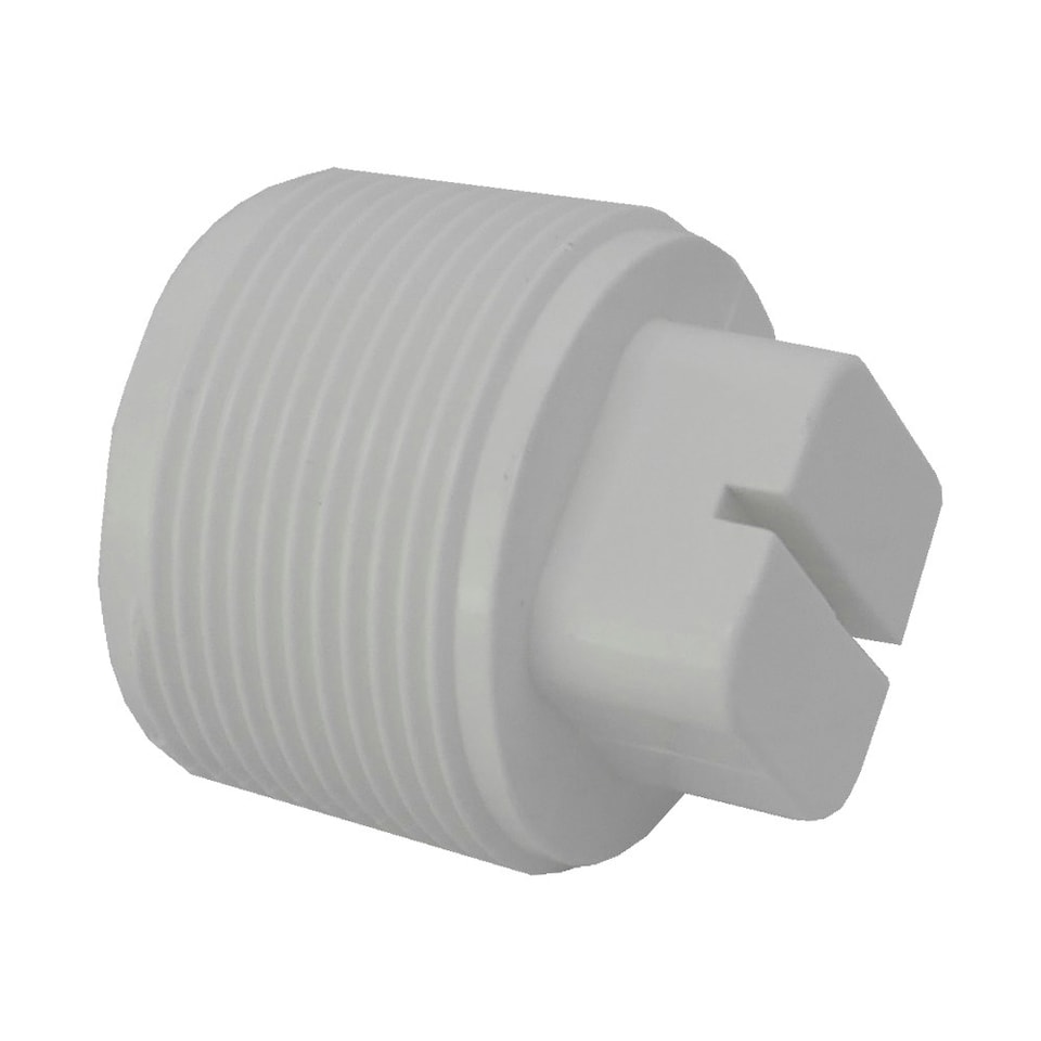image 1 of Plastica 1.5in Threaded Plug White Pack of 10