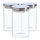 image 1 of Argon Tableware Scandi Storage Jars with Metallic Lids - 1 Litre - Silver - Pack of 3