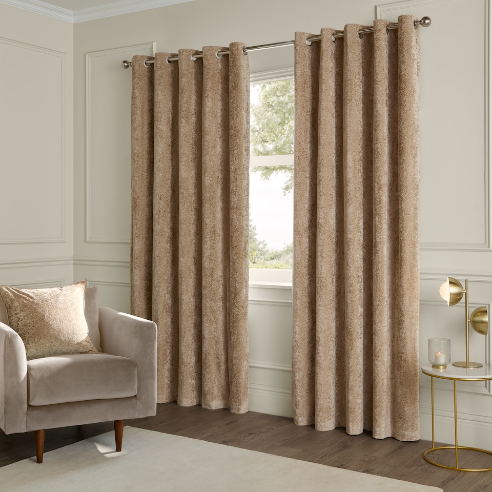 image 1 of Paoletti Lustre Velvet Cushion | Cream | Champagne