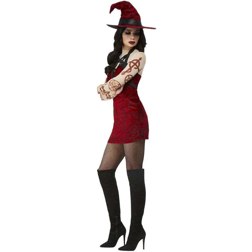 image 1 of Fever Womens/Ladies Satanic Witch Costume - Red - S S