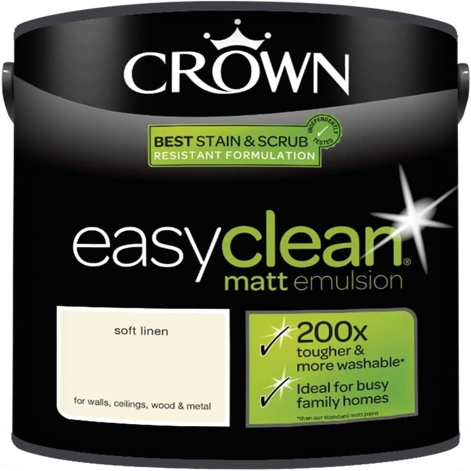 image 1 of Crown Easyclean Matt Emulsion 2.5L Soft Linen