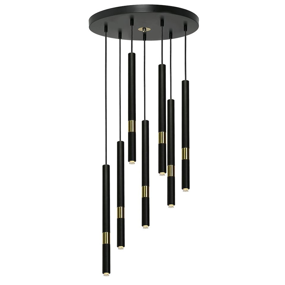 image 1 of Milagro Pendant Lamp Monza Black / Gold 7XG9 8W