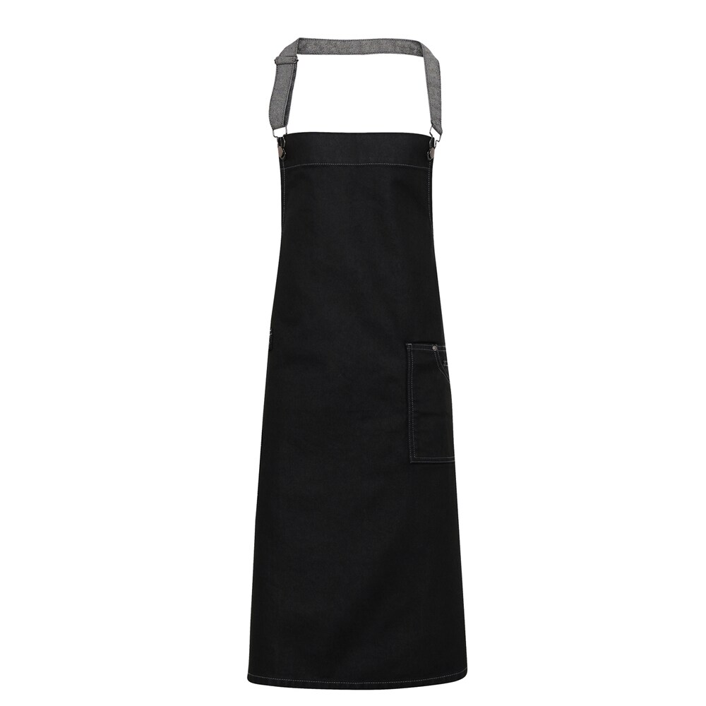 Premier District Bibbed Apron Black Black Denim One Size 1