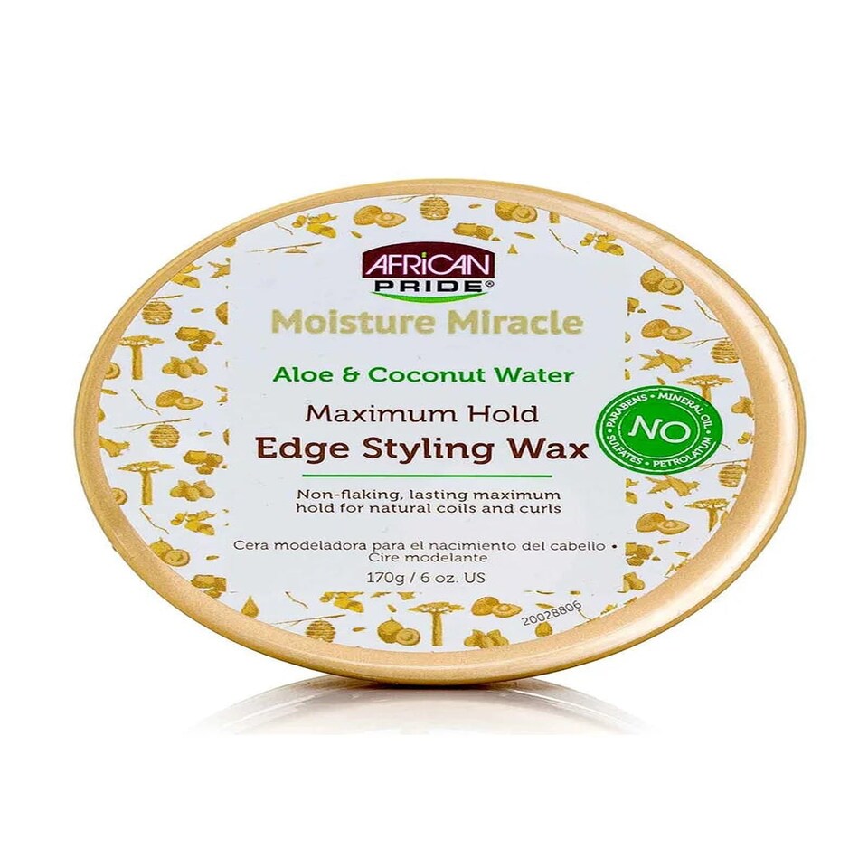 image 1 of African Pride Moisture Miracle Aloe & Coconut Water Maximum Edge Styling Wax 170g