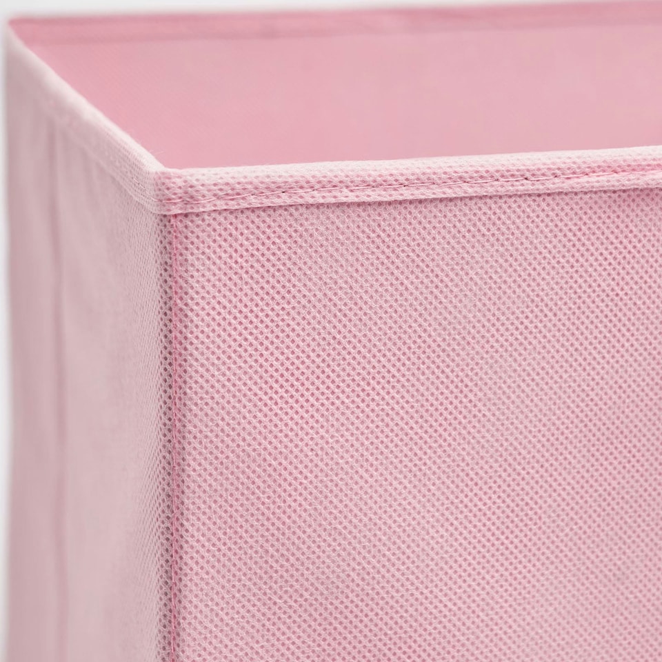 image 1 of OHS 2 x Plain Folding Storage Cube Boxes, 27x27cm - Blush Pink