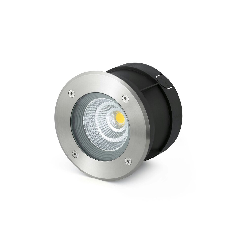 image 1 of Suria LED Outdoor Recessed Spotlight Wide Beam Angle Matt Nickel IP67