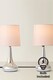image 4 of ValueLights Teardrop Pair Chrome Touch Table Lamp Pink Shade & Bulb | Pink