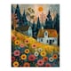 image 3 of Countryside Spring Hill House Daisy Flowers Black Framed Wall Art Print A4