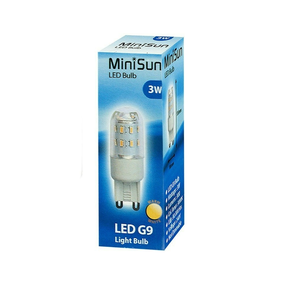 image 1 of ValueLights 10 Pack G9 Clear Plastic Capsule LED 3W Warm White 3000K 300lm Light Bulb