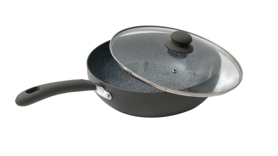 image 1 of Durastone Grey Wok with lid