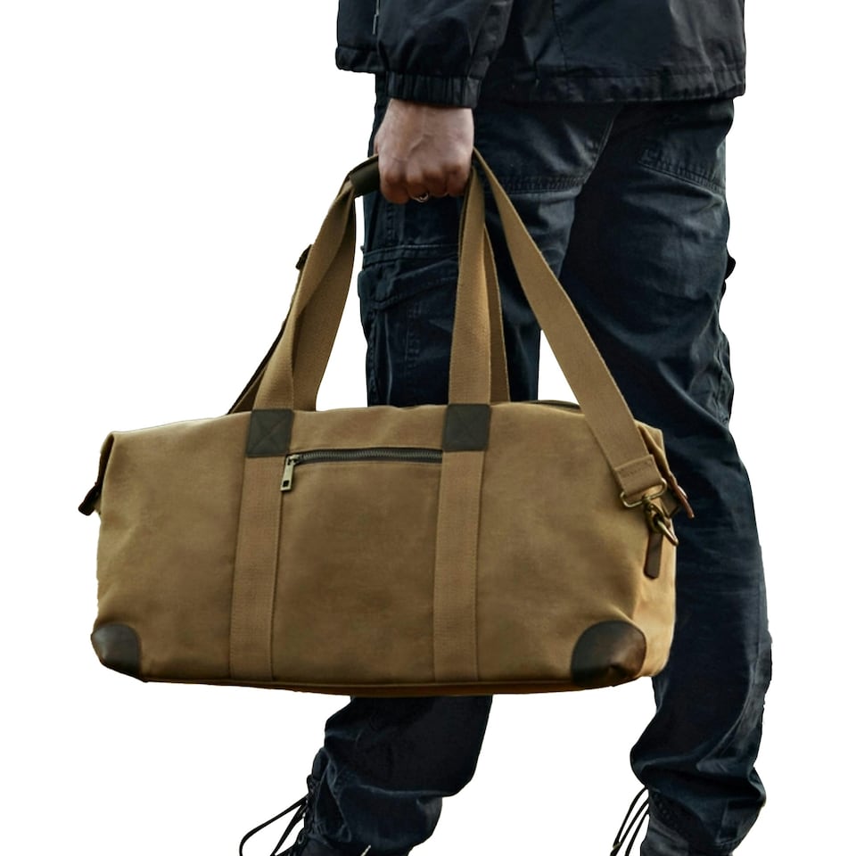 image 1 of Quadra Heritage Leather Accents Holdall - Desert Sand - One Size