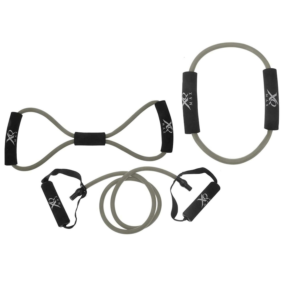 image 1 of Gr8 Home Home Gym 5 Pc Toning Kit Exercise Ball Resistance Band Tubes Fitness Workout Set