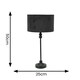 image 3 of ValueLights Maggie Black Candlestick Table Lamp Black Velvet Shade | Black