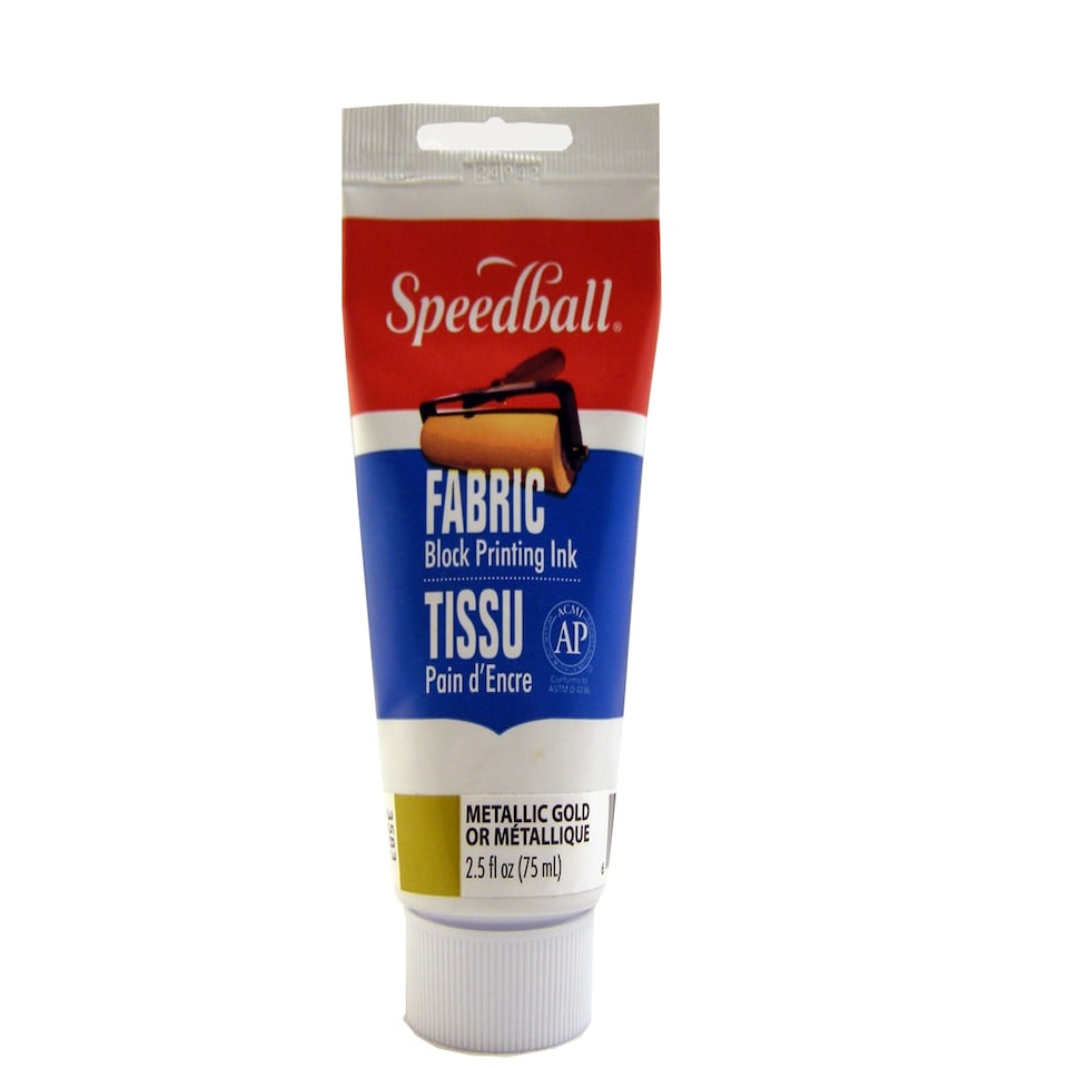 Speedball Fabric Block Printing Ink, Metallic Gold, 2.5oz