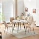 image 1 of SONARA White Marble Round Dining Table and 4 Velvet Chairs Set Modern 4 Seater for Dining Room