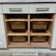 image 4 of 2 x Pull Out Wicker Kitchen Baskets 400mm Brown